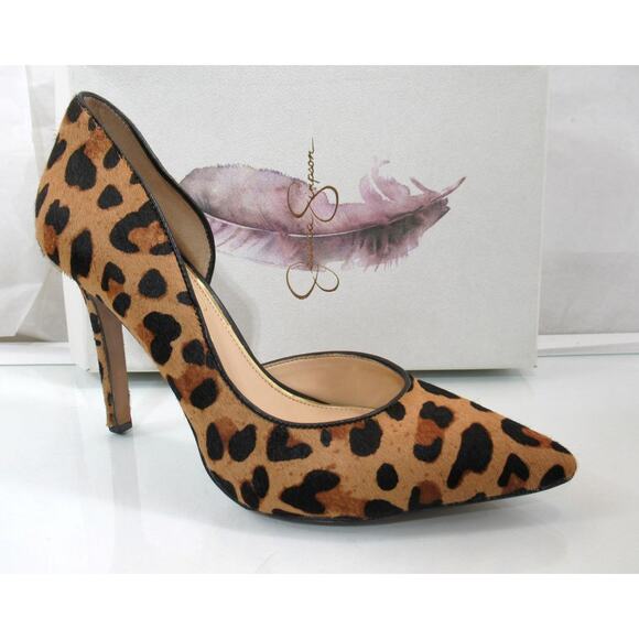 Jessica Simpson Claudette 2 D'Orsay Pumps Heels Leopard Size Right 8 / Left 8.5